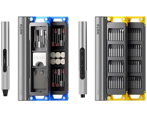 HOTO 2-in-1 Master DIY & Repair Kit: Compact Craft Power Tool Kit – Includes Mini Rotary Tool, and Precision Screwdriver Set