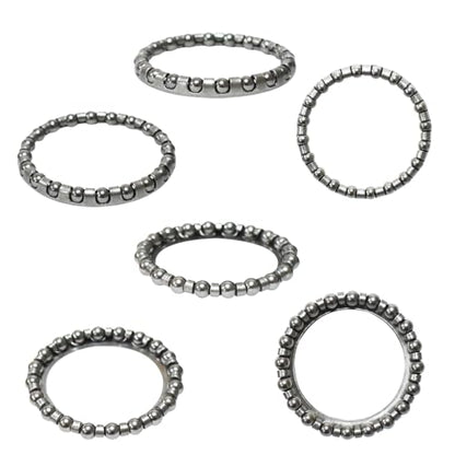 5 Sets Each 9 Sizes Bike Ball Bearing Headset Retainer Crank Caged Wheel 4mm to 8mm / 1/6” to 1/3“ Repair Accessories Silver