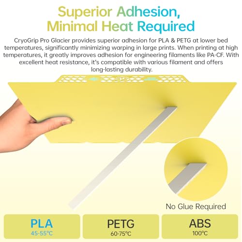 BIQU CryoGrip Pro Glacier Build Plate for Snap-Maker U1 3D Printer - color: Glacier-Yellow, size: 276*301MM-U1, style: Glacier