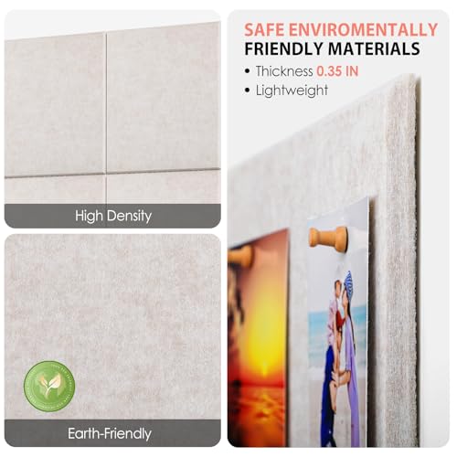 MaxGear Felt Bulletin Board 48" x 36", Light Tan Felt Wall Tiles Wall Decor - color: Light Tan, size: 48" x 36"