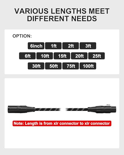 Short XLR Cables 2 Inch Wire/6 Inch Overall 2 Pack,XLR Mic 3 Pin - color: Black-White, size: 2 Inch
