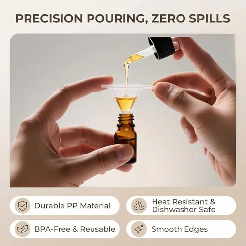 12-Pack Precision Mini Funnels, 6mm Narrow Spout, Essential Oils - size: Mini