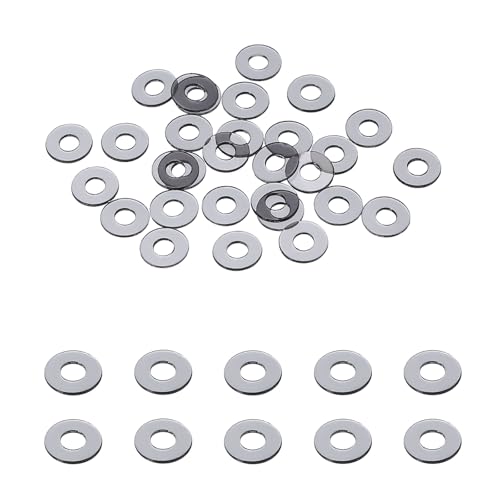 uxcell 30 Pcs M2 PVC Flat Washers 2mm ID 5mm OD 0.5mm Thick Plain Washer Grommets Plastic Sheet Gasket Fastener Sealing Spacer Gasket Ring Water Hose Washers, Clear Black - size: 2mm x 5mm x 0.5mm