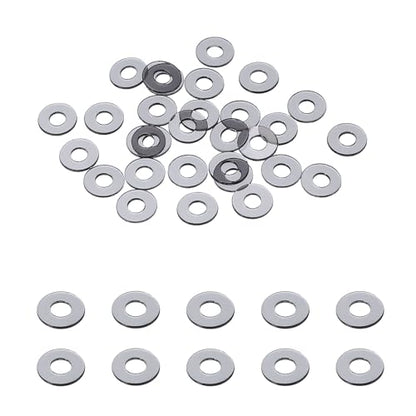 uxcell 30 Pcs M2 PVC Flat Washers 2mm ID 5mm OD 0.5mm Thick Plain Washer Grommets Plastic Sheet Gasket Fastener Sealing Spacer Gasket Ring Water Hose Washers, Clear Black - size: 2mm x 5mm x 0.5mm