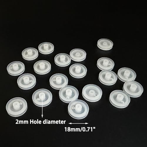 30PCS 2mm Hole Plastic Pulley Wheel Belt Pulley Drive Pulley with Rubber Band Transmission Belt Pulley Belt for DIY Model Toy RC Car Truck Robot Airplane Parts (Transparent 18mm Diameter, 2mm Hole) - style: Transparent 18mm diameter