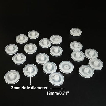 30PCS 2mm Hole Plastic Pulley Wheel Belt Pulley Drive Pulley with Rubber Band Transmission Belt Pulley Belt for DIY Model Toy RC Car Truck Robot Airplane Parts (Transparent 18mm Diameter, 2mm Hole) - style: Transparent 18mm diameter