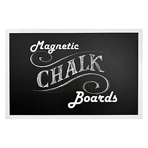 Loddie Doddie Magnetic Chalkboard, Magnetic Board for Wall, 36 x 24, White - color: White Frame, size: 36"W x 24"H
