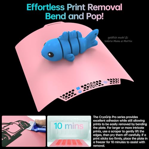 BIQU CryoGrip Pro Glacier Pink Compatible with Bambu-Lab P1S/P1P/P2S/X2D/X1C/X1E/A1 3D Printers 257x257MM Panda Build Plate Double Sided Upgrade Removable Surface Platform - color: Glacier-Pink, size: P1/P2/X1/A1/X2D