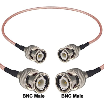 2-Pack BNC Male to Male Coaxial Cable RG316 11.8in BNC Male Pigtail Jumper HD-SDI Cable for CCTV DVR Camera Video Ham Radio Scanner - size: 0.98Ft 2PCS