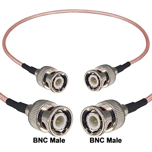 2-Pack BNC Male to Male Coaxial Cable RG316 11.8in BNC Male Pigtail Jumper HD-SDI Cable for CCTV DVR Camera Video Ham Radio Scanner - size: 0.98Ft 2PCS