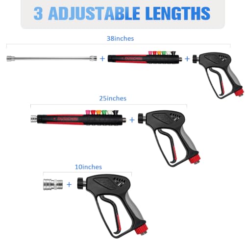 DUSICHIN Pressure Washer Attachment Long Wand Gun 5000 PSI 10.5 GPM