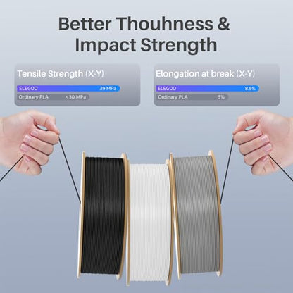 ELEGOO Rapid PLA Plus 3D Printer Filament 1.75mm Beige 1KG - color: 1kg Beige