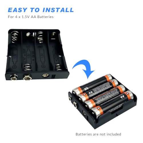 6 Set 4 AA Battery Holder with 9 Volt Battery Snap Connector - I Type