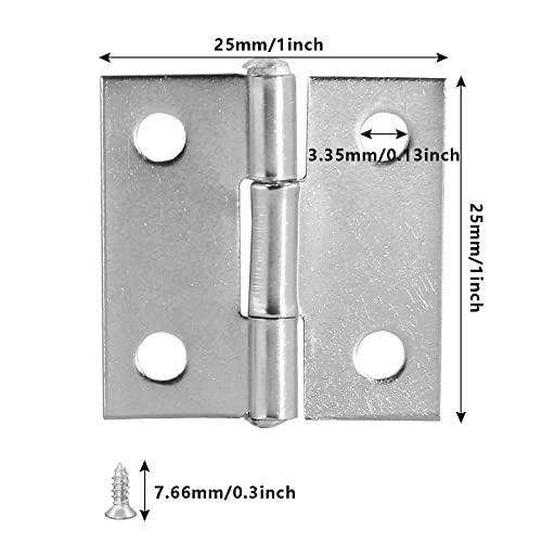Piutouyar 6Pack 1 Inch Butt Hinge 304 Stainless Steel Mini Hinges - size: 1 Inch