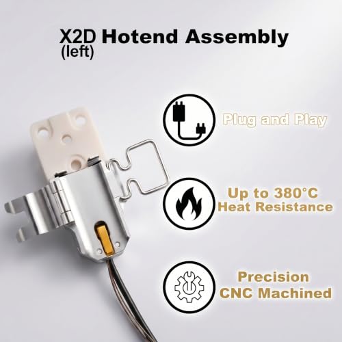 Heating Assembly Kit for Bambu Lab X2D Hot End Heating Component with Heater Cartridge, Thermistor Temperature Sensor & Heat-Insulating Clip 3D Printer Accessories - size: X2D