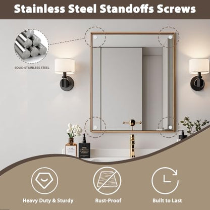 Alise 3/4"x1" Sign Standoff Screws, Wall Mount Glass Standoff, White, 4 Pcs - color: White, size: (4P)19x25mm