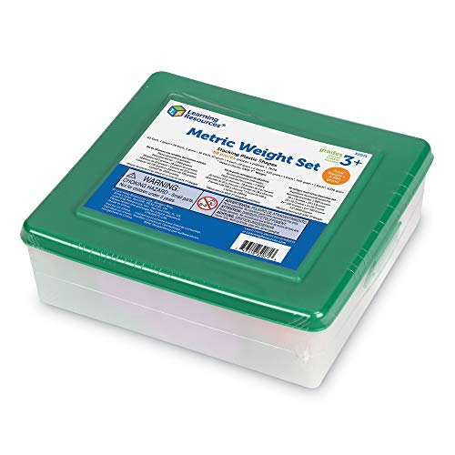 Learning Resources Metric Weight Set, Set of 58 Weights, 1g, 5g, 10g, 20g, 100g, 500g, 1000g