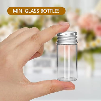 10ml Mini Glass Bottles, 5 PCS with Metal Lids, Ideal for DIY Crafts, Wedding Favors, Home Decoration (Metal Lids) - style: Metal Lids