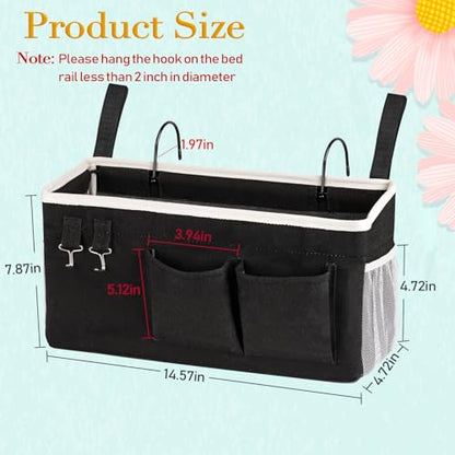 Bedside Caddy Bedside Storage Bag for Headboards/Bunk Bed - color: 1PC Black