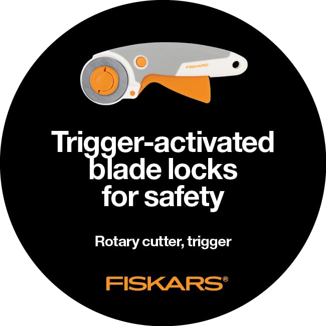Fiskars 45mm Curved Stick Easy-Change SoftGrip Rotary Cutter for Fabric - color: Easy Change, size: 45mm