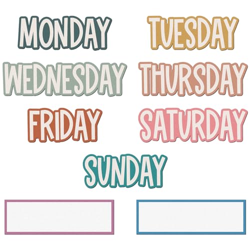 Ireer 9 Pcs Days of the Week Magnets for Whiteboard Calendar,Boho - color: Boho