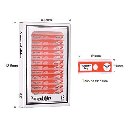 48PCS Kids Plastic Prepared Slides for Microscope of Animals Insects Plants Flowers Sample Specimens for Basic Biological Science Education #81053
