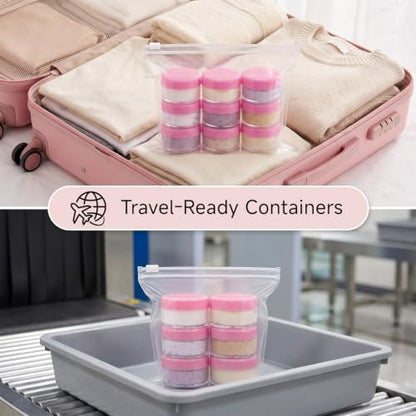 5 Gram Sample Containers with Lids, Small Travel Size Containers - color: Pink