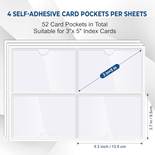 MaxGear 3" x 5" Index Card Holder, 52 Pack Label Holders for Storage Bins - size: 3" x 5", style: 52 Pack
