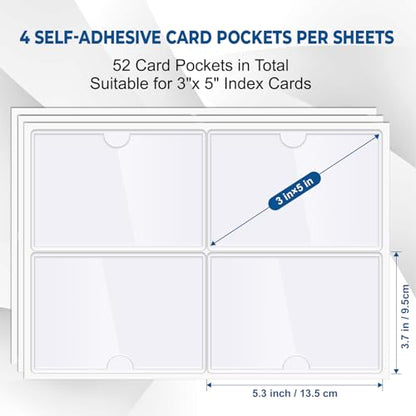 MaxGear 3" x 5" Index Card Holder, 52 Pack Label Holders for Storage Bins - size: 3" x 5", style: 52 Pack