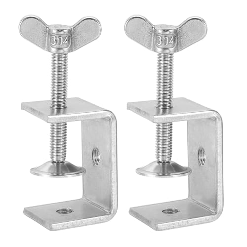 HARFINGTON 2Pcs 304 Stainless Steel C Clamps 45mm Square Mini Tiger Clamp - size: 45mm