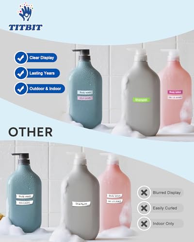 TITBIT 5Pack PTD210 PTD220 Label Maker Tape Compatible with Brother P Touch - color: White on Lime Green/Berry Pink,black on Pastel Purple/Blue/Pink