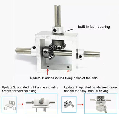 1:1 Right Angle Bevel Gearbox 1 Module 20 Teeth 90° Angle Drive Steering Gear Device Simple Mechanical DIY Module with 8mm Shaft - size: 8 mm shaft, style: 1 output shaft