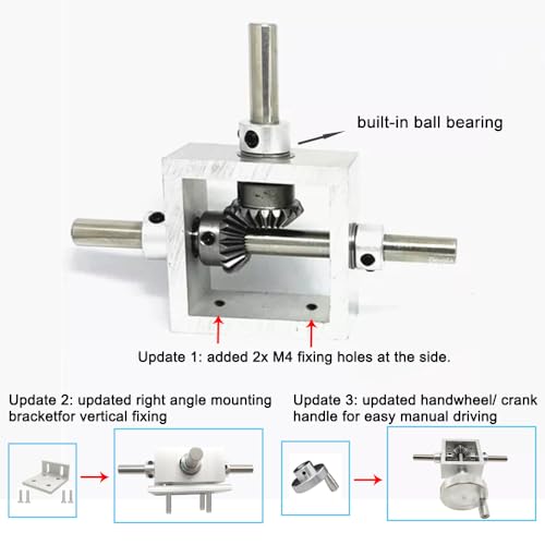 1:1 Right Angle Bevel Gearbox 1 Module 20 Teeth 90° Angle Drive Steering Gear Device Simple Mechanical DIY Module with 8mm Shaft - size: 8 mm shaft, style: 1 output shaft