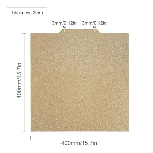 3D Printer Build Plate Magnetic Base Kit 400 x 400mm Double Sided PEI Coated 200℃ High Temperature Flexible Spring Cr10 Max Double Sided Textured PEI Sheet for VORON