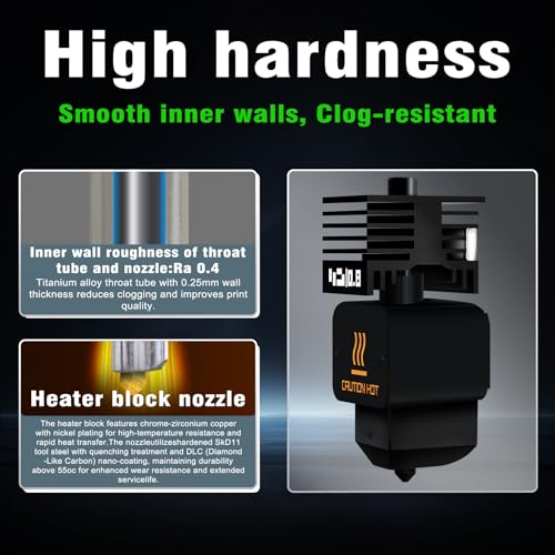 2Pcs 0.8mm H2D/H2S/H2C/P2S/X2D Hotend Kit for Bambu Lab H2 Series/P2S/X2D 3D Printer, Upgraded High Temp Quick Swap Hardened Steel Nozzle Replacement 3D Printer Extruder with 2Pcs Silicone Sock - style: 2PCS 0.8MM Hotends