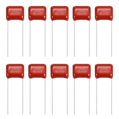 MECCANIXITY Capacitors Kit CBB21/CBB22 400V 683J 0.068UF Red 20 PCS - style: 400V 683J 0.068UF