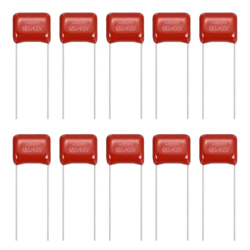 MECCANIXITY Capacitors Kit CBB21/CBB22 400V 683J 0.068UF Red 20 PCS - style: 400V 683J 0.068UF