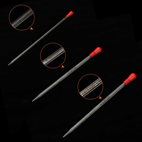 PATIKIL Graduated Dropper Pipettes Kit, 3 Pack 0.1ml/0.5ml/1ml Borosilicate Glass Pipette with Rubber Squeeze Bulb for Transfer Liquid for Lab, Chemistry