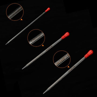 PATIKIL Graduated Dropper Pipettes Kit, 3 Pack 0.1ml/0.5ml/1ml Borosilicate Glass Pipette with Rubber Squeeze Bulb for Transfer Liquid for Lab, Chemistry