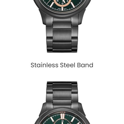 Tornado Celestia Elite Men’s Multi Function Watch | Beige Dial, Gold Case & Strap, 45mm, 10ATM - T6107-GBGC - color: Green