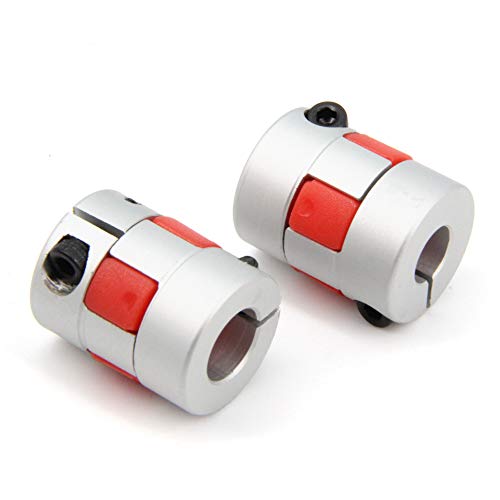 2PCS 8mm to 10mm Aluminium Plum Flexible Shaft Coupling Diameter20mm Length25mm 8x10mm Motor Connector Flexible Coupler for 3D Printer CNC Machine and Servo Stepped Motor（8x10mm） (Pack of 2) - size: D20 L25 (Pack of 2), style: 8x10mm