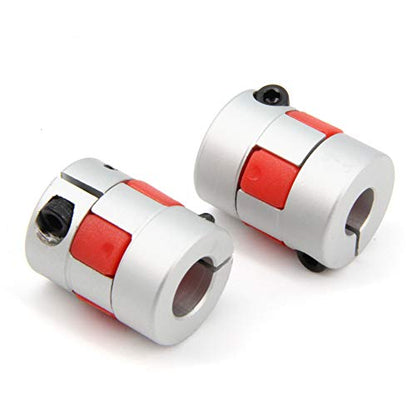 2PCS 8mm to 10mm Aluminium Plum Flexible Shaft Coupling Diameter20mm Length25mm 8x10mm Motor Connector Flexible Coupler for 3D Printer CNC Machine and Servo Stepped Motor（8x10mm） (Pack of 2) - size: D20 L25 (Pack of 2), style: 8x10mm