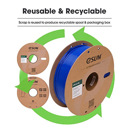 eSUN PLA Filament 1.75mm, High Toughness 3D Printer Filament Upgraded PLA Filament, Dimensional Accuracy +/- 0.03mm, 1KG Cardboard Spool (2.2 LBS) 3D Printing Filament for 3D Printers, Blue - color: Blue, size: PLA 1.75MM - 1KG