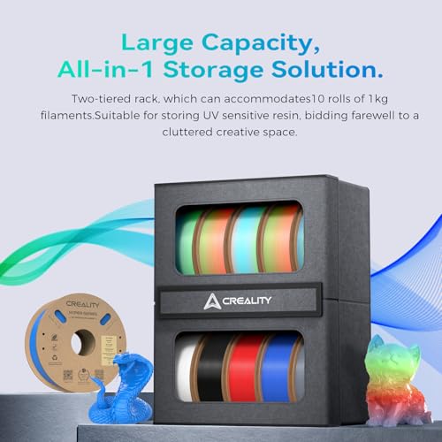 Creality 3D Printer Filament Storage, 10kg Capacity Storage Box, 3D Filament Dryer with Magnetic Closure, Moisture-Proof & Damp-Proof, Large Capacity Rack & Resin Sealed Dust Cover, Easy Access - color: 10kg Capacity Storage Box