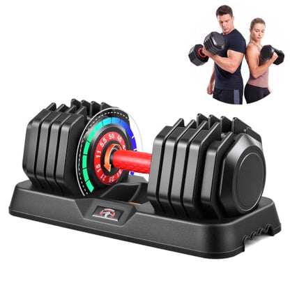 OPPSDECOR Adjustable Dumbbell Set of 2, 10-in-1 Free Weight Set 25/50/55 lb - size: 50LB-Single