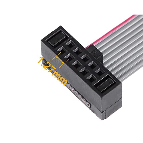 Treedix 2pcs JTAG Breakout Board Adapter Converter SWD Breakout Jtag Debug Board with 2 Row 1.27mm Pitch 10pins Female to Female IDC Connector Flat Flexible Gray Ribbon Jumper Cable 200mm for J-Link