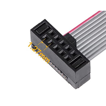 Treedix 2pcs JTAG Breakout Board Adapter Converter SWD Breakout Jtag Debug Board with 2 Row 1.27mm Pitch 10pins Female to Female IDC Connector Flat Flexible Gray Ribbon Jumper Cable 200mm for J-Link
