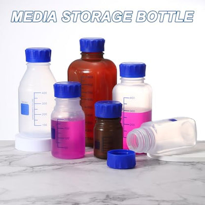 PATIKIL 100ml Media Storage Bottles,2pcs Plastic Graduated Bottle, Brown - color: Brown, size: 100ml