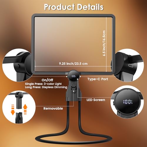 5X Page Rechargeble Hands Free Neck Magnifying Glass with Light for Reading