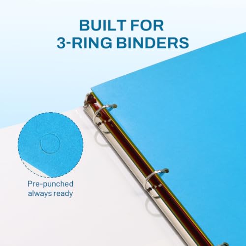 SUNEE Folders with Pockets 3 Hole Punched(50 Pack, Blue), 2 Pocket Folders Fit Letter Size Paper, Paper File Folder for School Office Home Bussiness - color: Blue